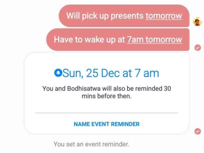 Set how a chat in messenger to reminder Turn Google