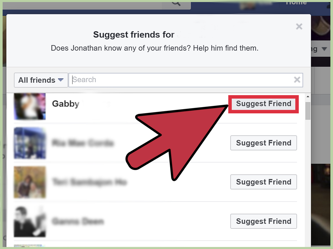 Suggest Friends On Facebook