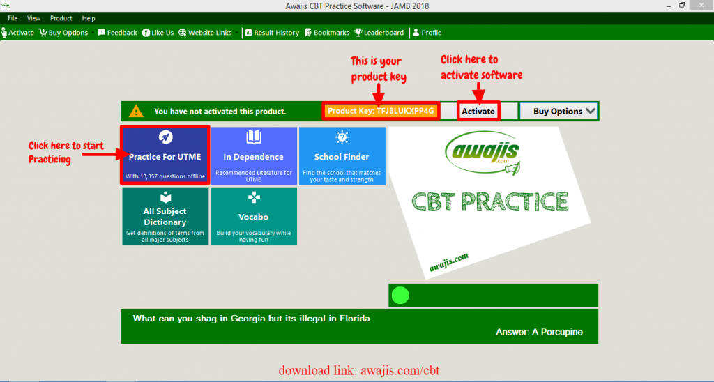 jamb cbt software homepage